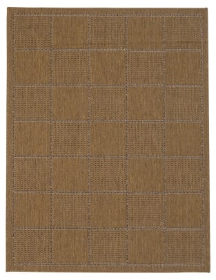 Checked Flatweave Natural Brown Rug