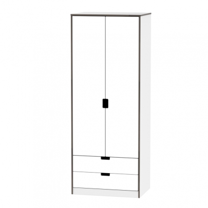 Welcome Furniture - Shanghai - 2Drw Wardrobe - Multiple colours available - White