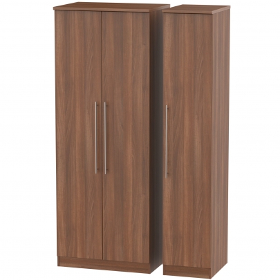 Welcome Furniture - Sherwood - Tall Triple Plain Wardrobe - Multiple colours available - White