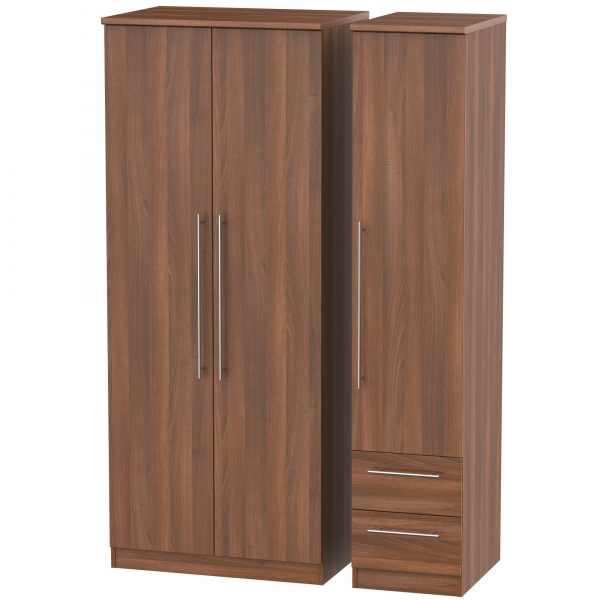 Sherwood - Triple Plain 2 Drawer Wardrobe - Multiple colours available
