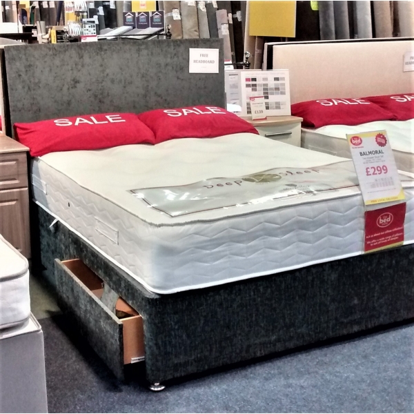 Balmoral Two Drawer Divan Set + Headboard