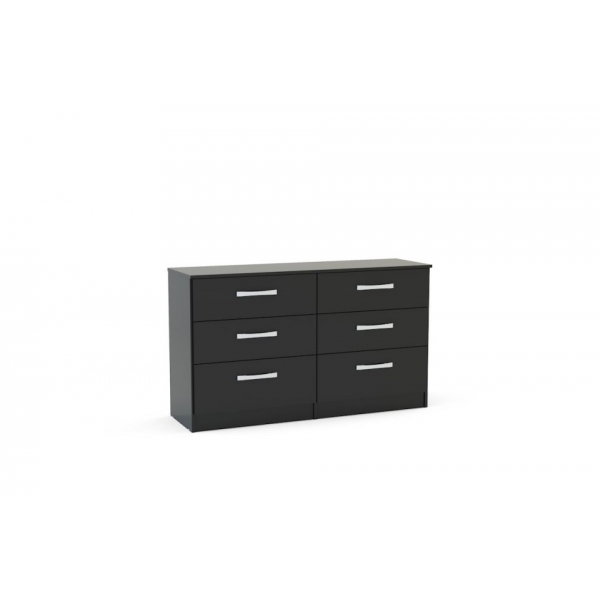Lynx 6 Drawers Chest - Black