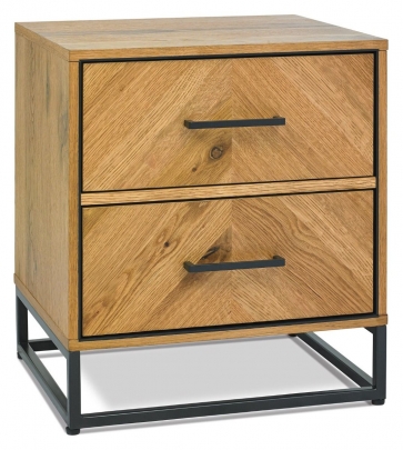 Bentley Riva 2 Drawer Nightstand - Rustic Oak