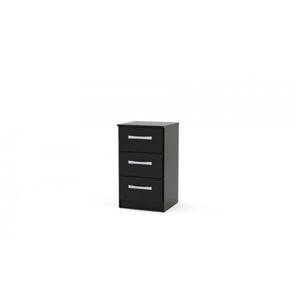 Lynx 3 Drawers Bedside - Black
