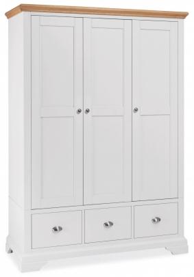 Bentley Hampstead Triple Wardrobe - Two Tone White
